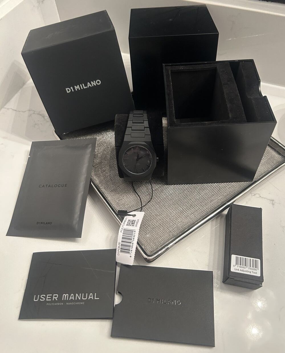 D1 MILANO Polycarbonate Men's Watch PCBJ10 Shadow All Black 40.5 mm NEW